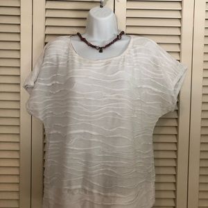 NEW DIRECTIONS XL TEXTURED WHITE BLOUSE